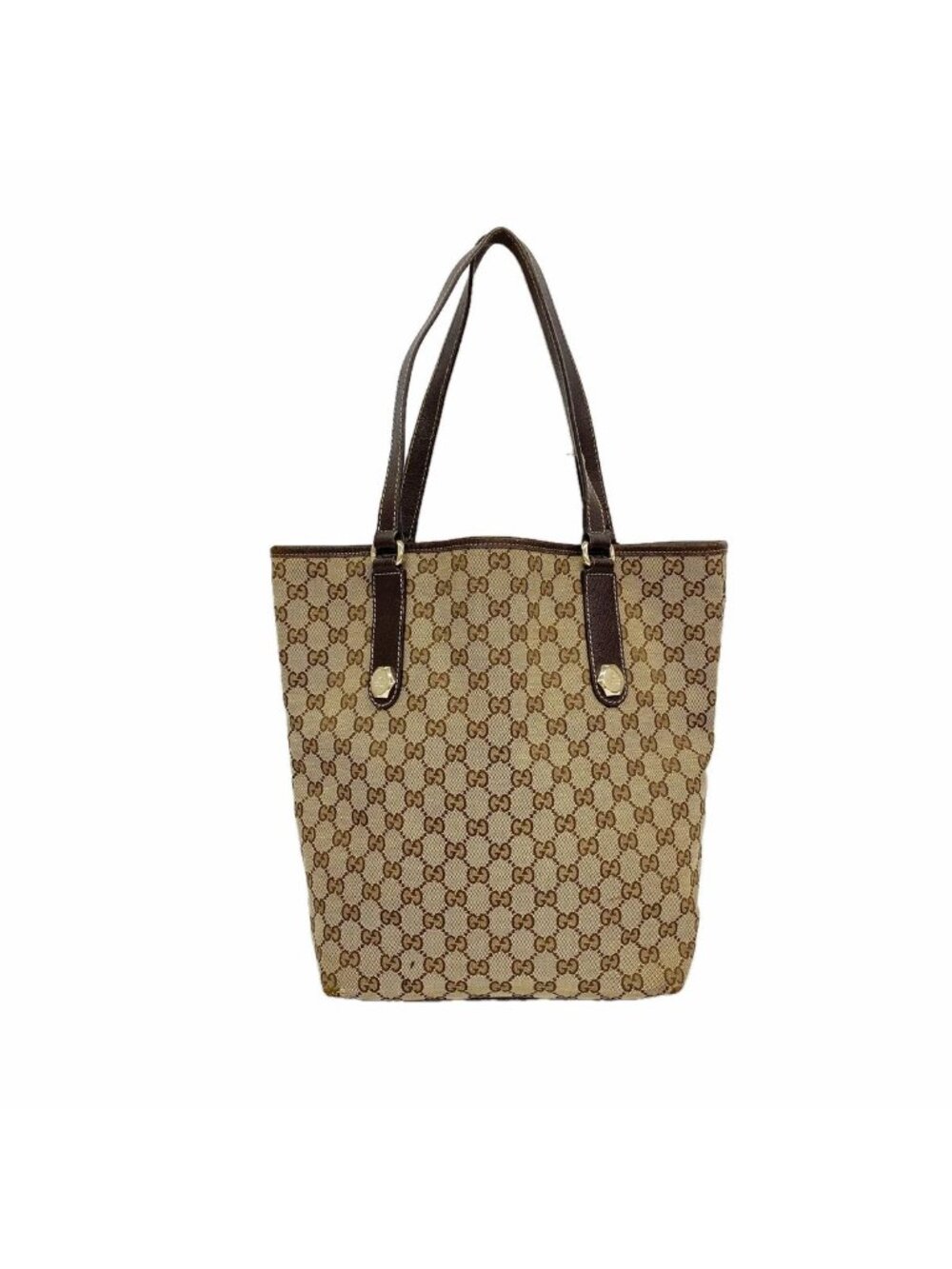 Gucci Tote Bag GG Canvas Brown Champagne Gold